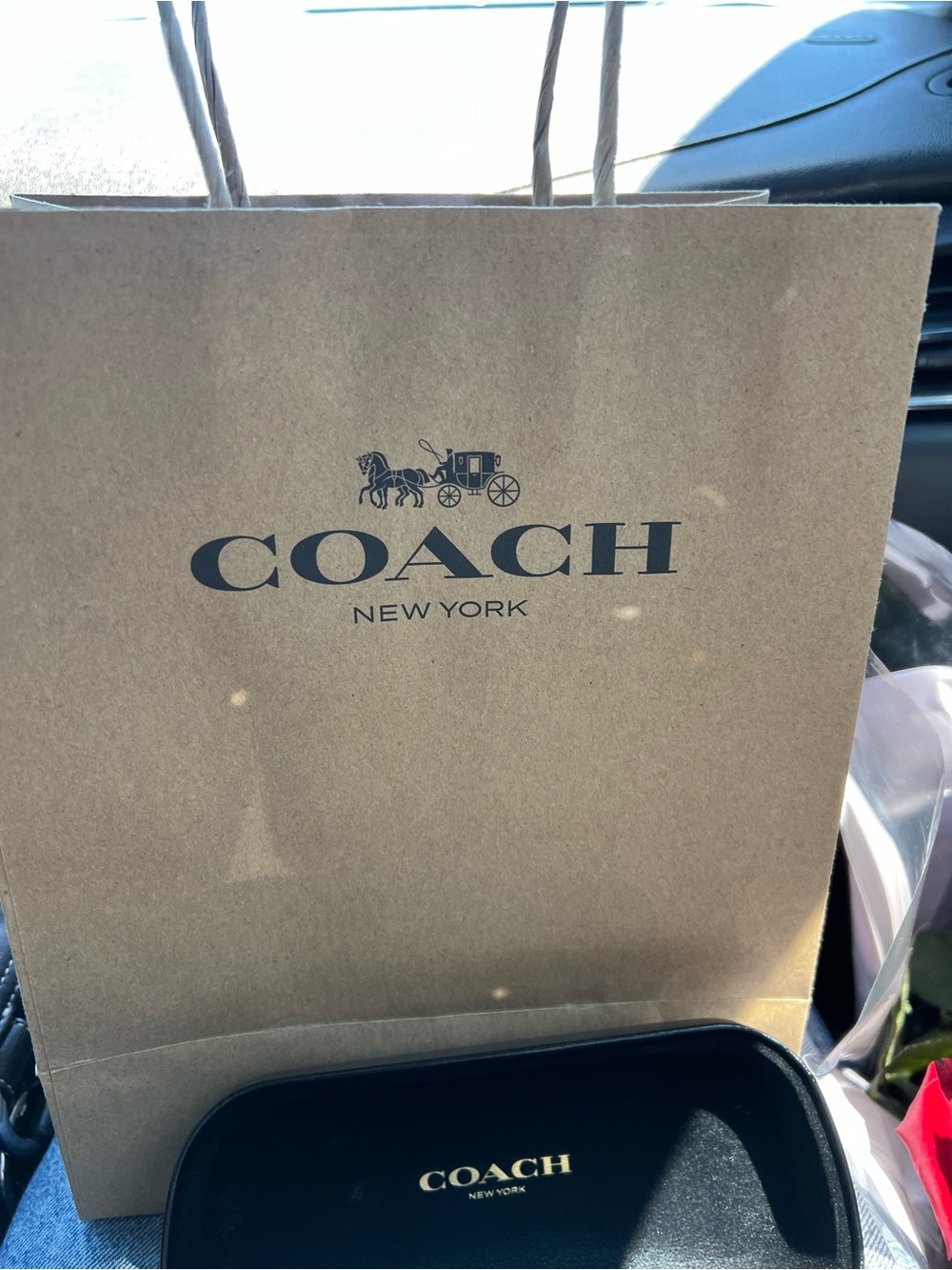 Coach White Frame Brown Lens Sunglasses - Picture 5 of 6